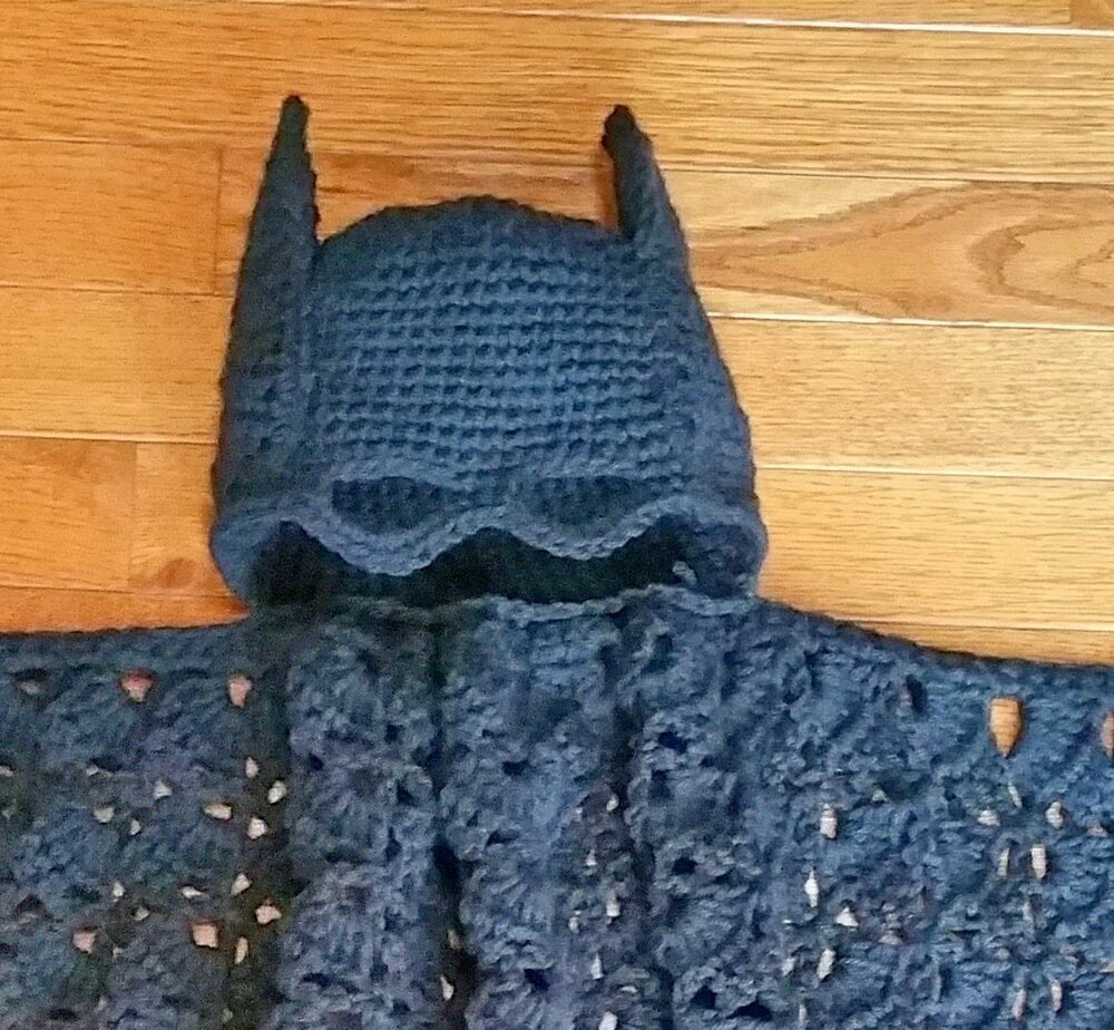 Batman Hooded Blanket or Toddler Cape Crochet Pattern