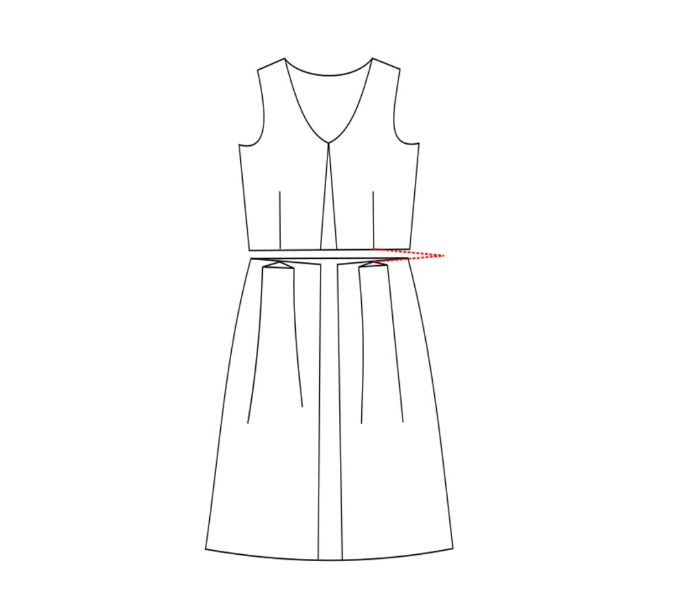 Women's Boat Neck Dress Sewing Pattern PDF Bust 3343"