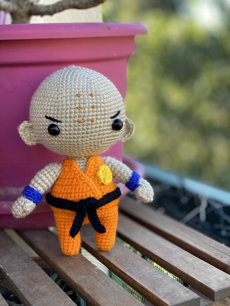 CROCHET PATTERN AMIGURUMI KRILLIN DRAGON BALL