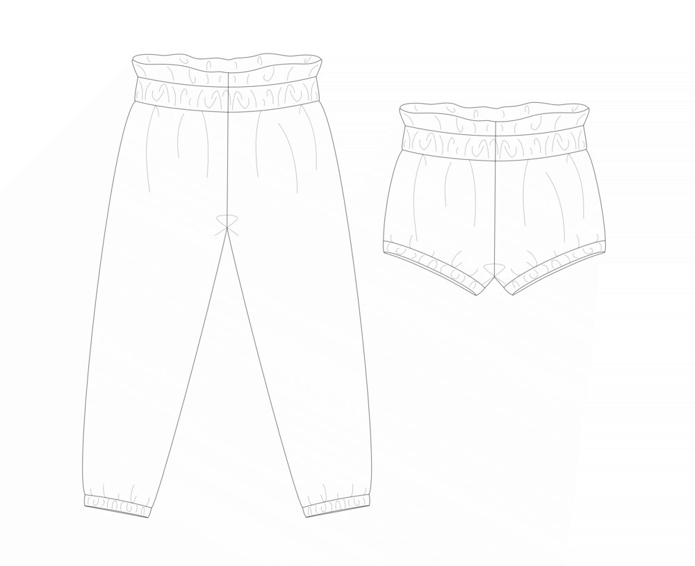 High waisted pants and shorts pattern PDF,