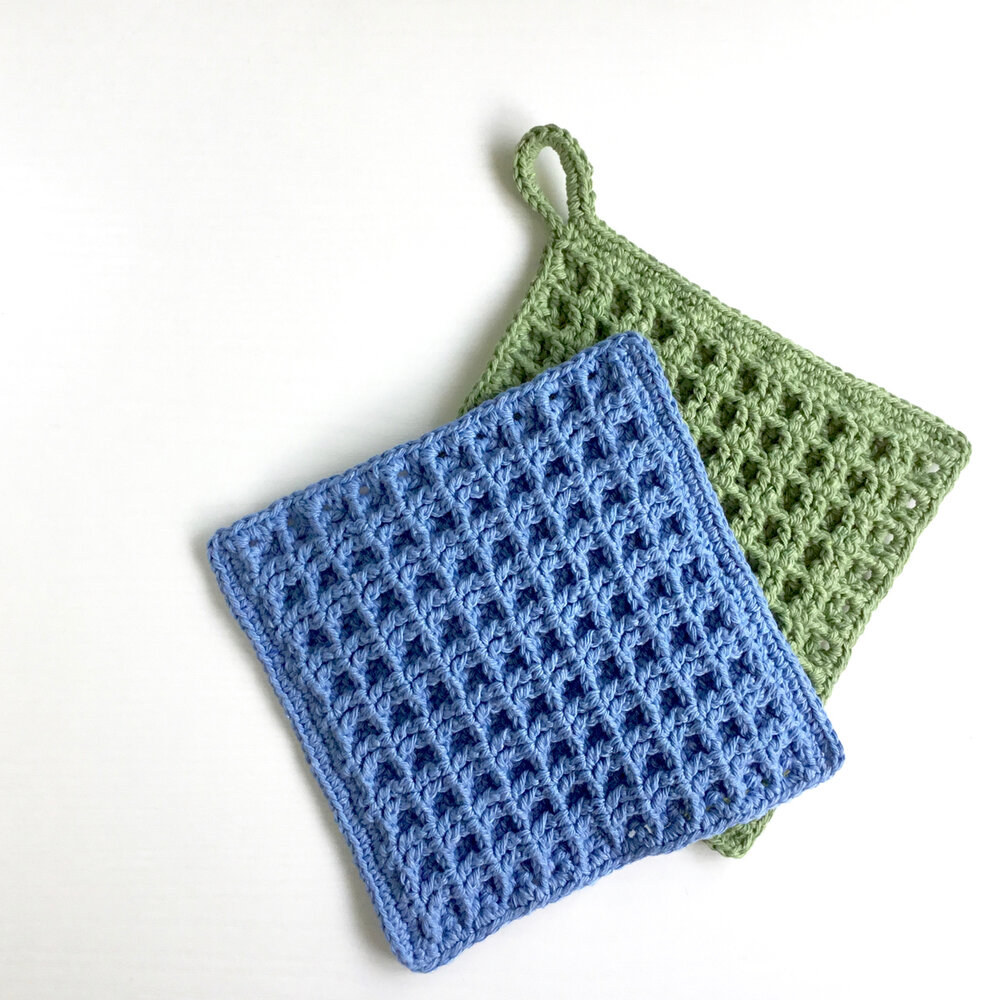 Waffle Stitch Dishcloth Crochet Pattern