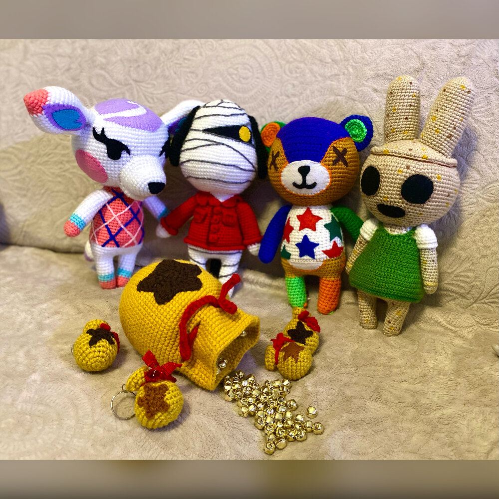 2 Crochet Pattern Amigurumi Bell Bag Animal Crossing