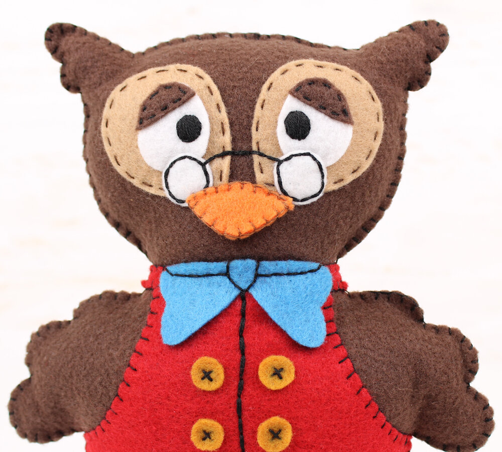 Professor Owl Felt Hand Sewing Pattern