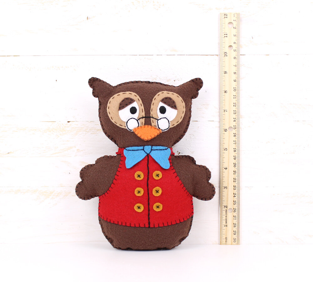 Professor Owl Felt Hand Sewing Pattern