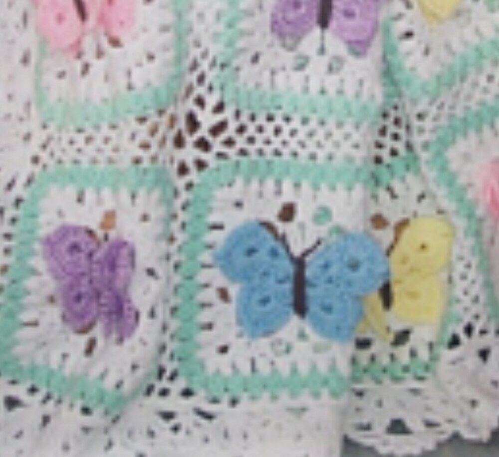 Beautiful Butterfly Kisses Baby Afghan Crochet Pattern