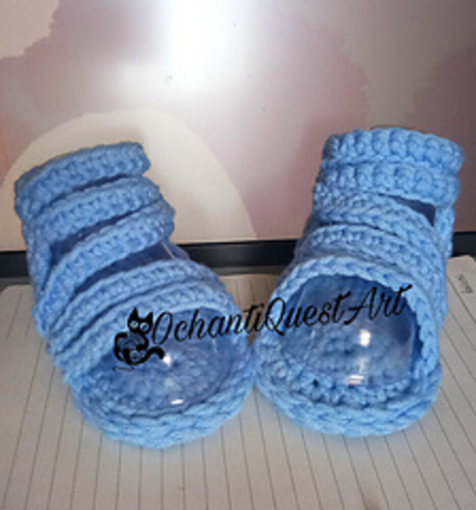 Crochet Baby Girl Gladiator Sandals Worked In Rows