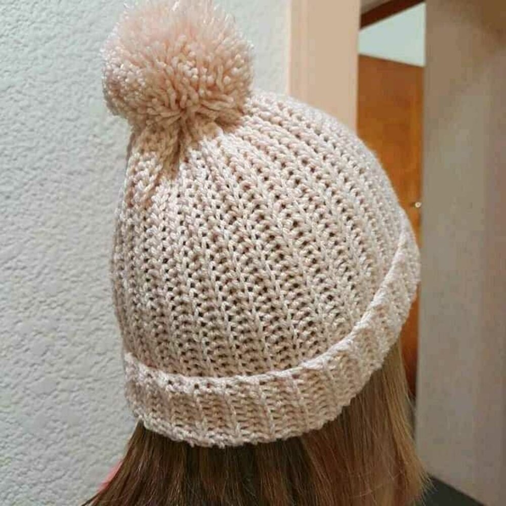 Crochet Knit Look Ribbed Hat Pattern
