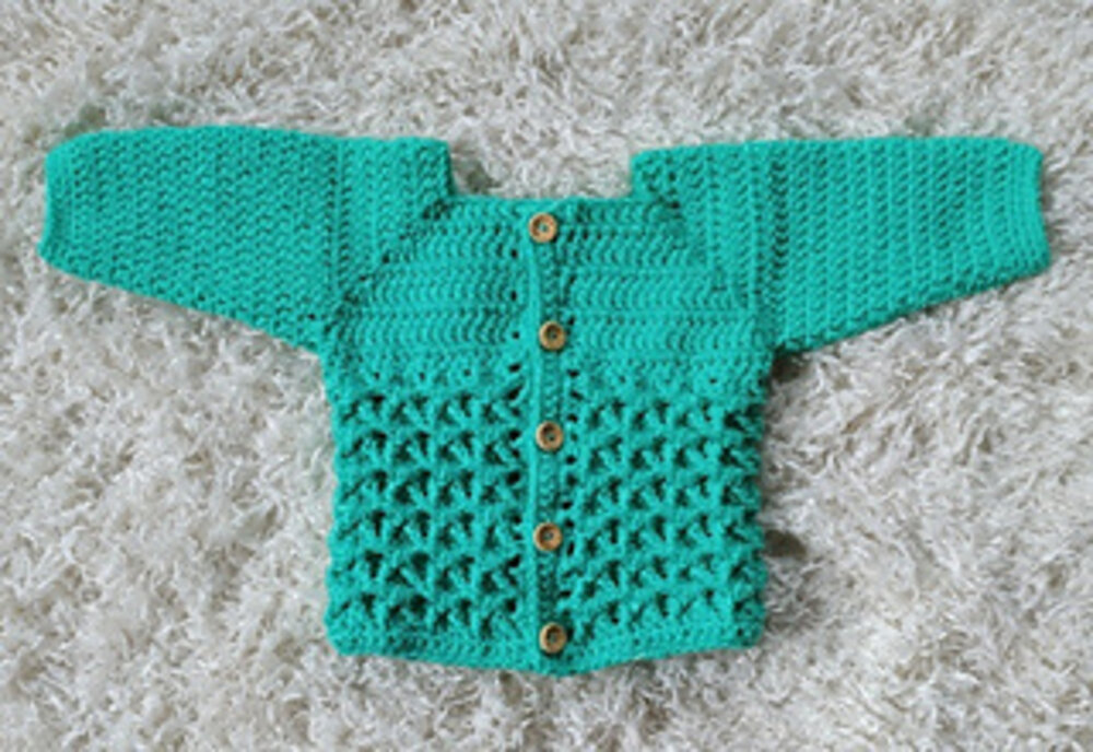 Textured Crochet Baby Cardigan Pattern
