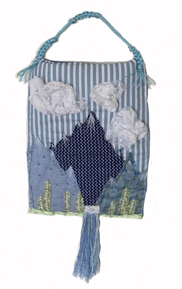 Mountain Waterfall Wall Hanging, appliqué sewing pattern,