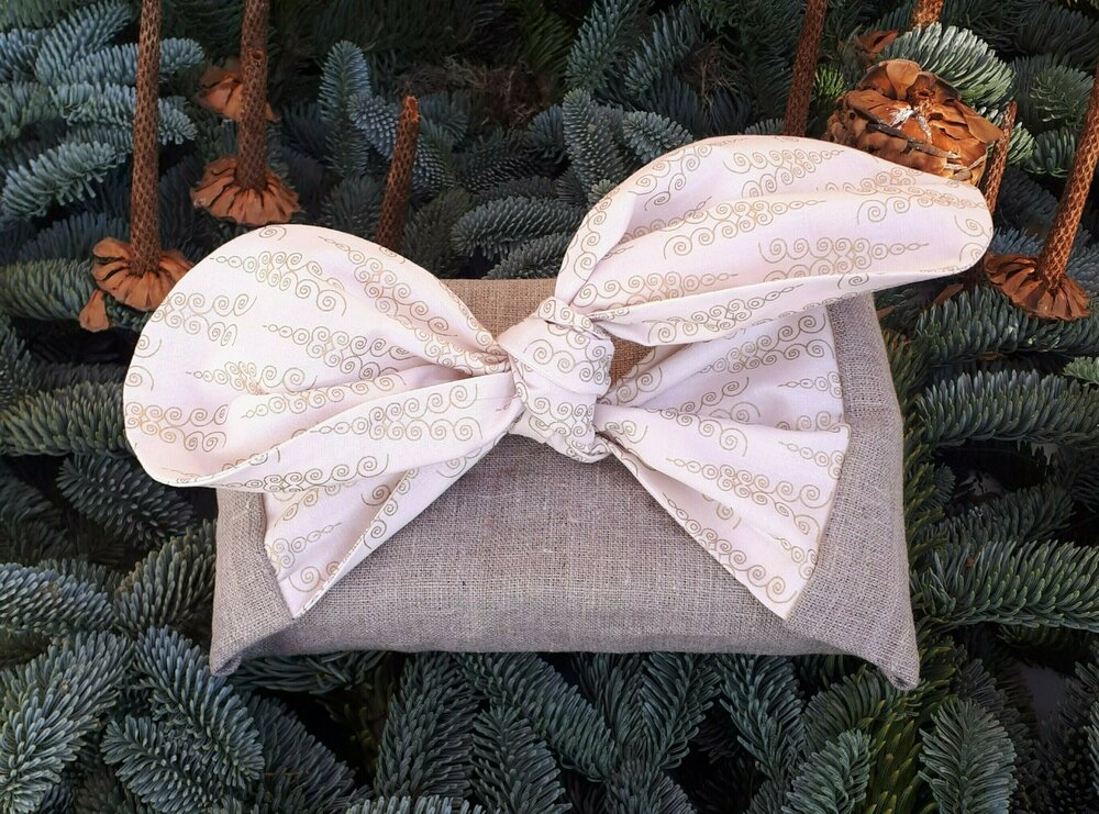 Creative gift wrapping with fabric