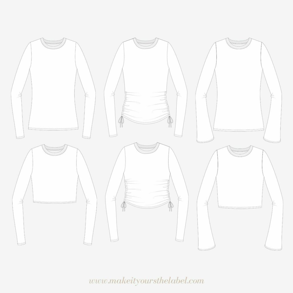 Long Sleeve Top with ruched sides