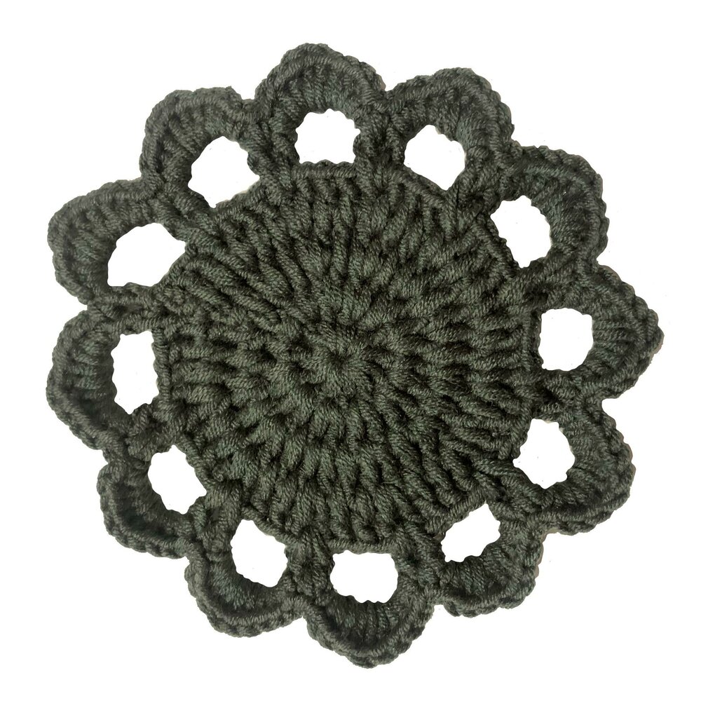 Flower and Hexagon crochet coaster PDF pattern