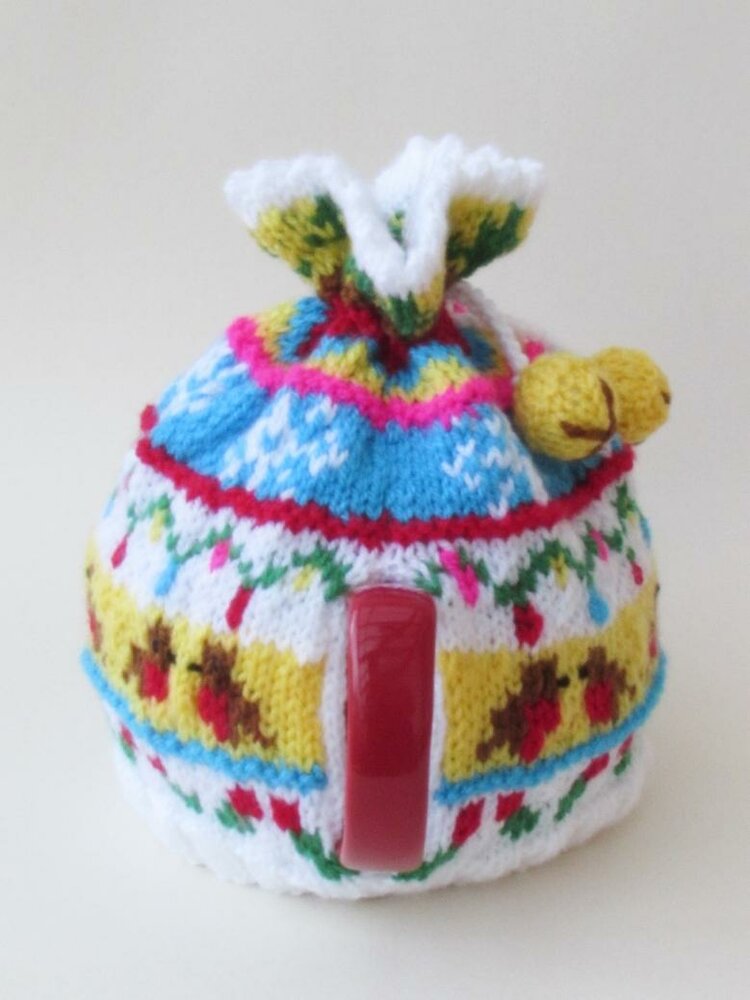 Fair Isle Jingle Bells Christmas Tea Cosy Knitting Pattern