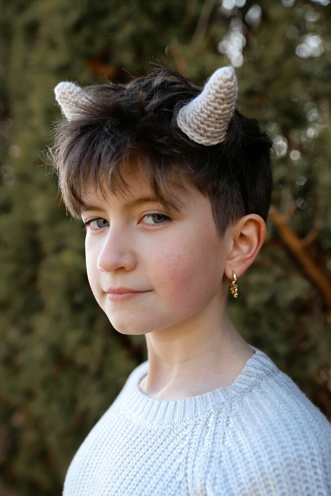 Wearable imp Horns Set 2 Crochet Pattern