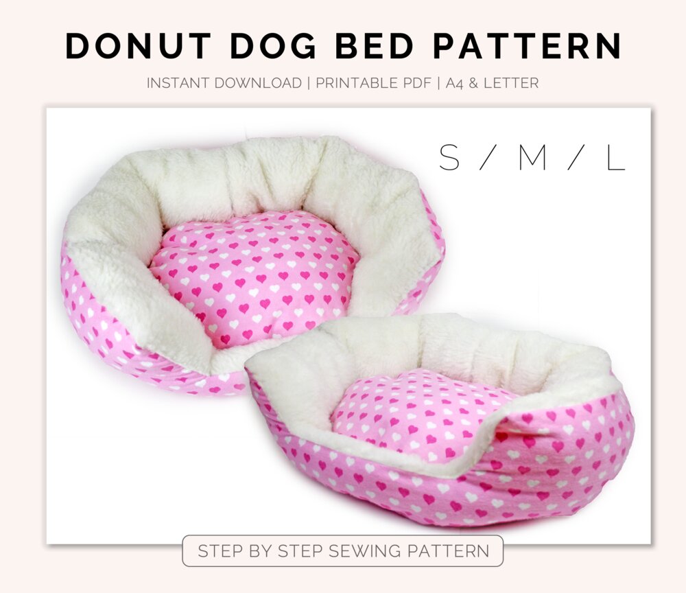 Donut Dog Bed Sewing Pattern S / M / L Sofa Pillow PDF