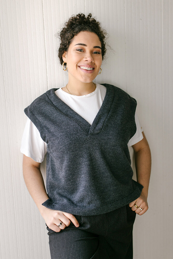 Sweater vest sewing pattern for ladies, XSXXXL