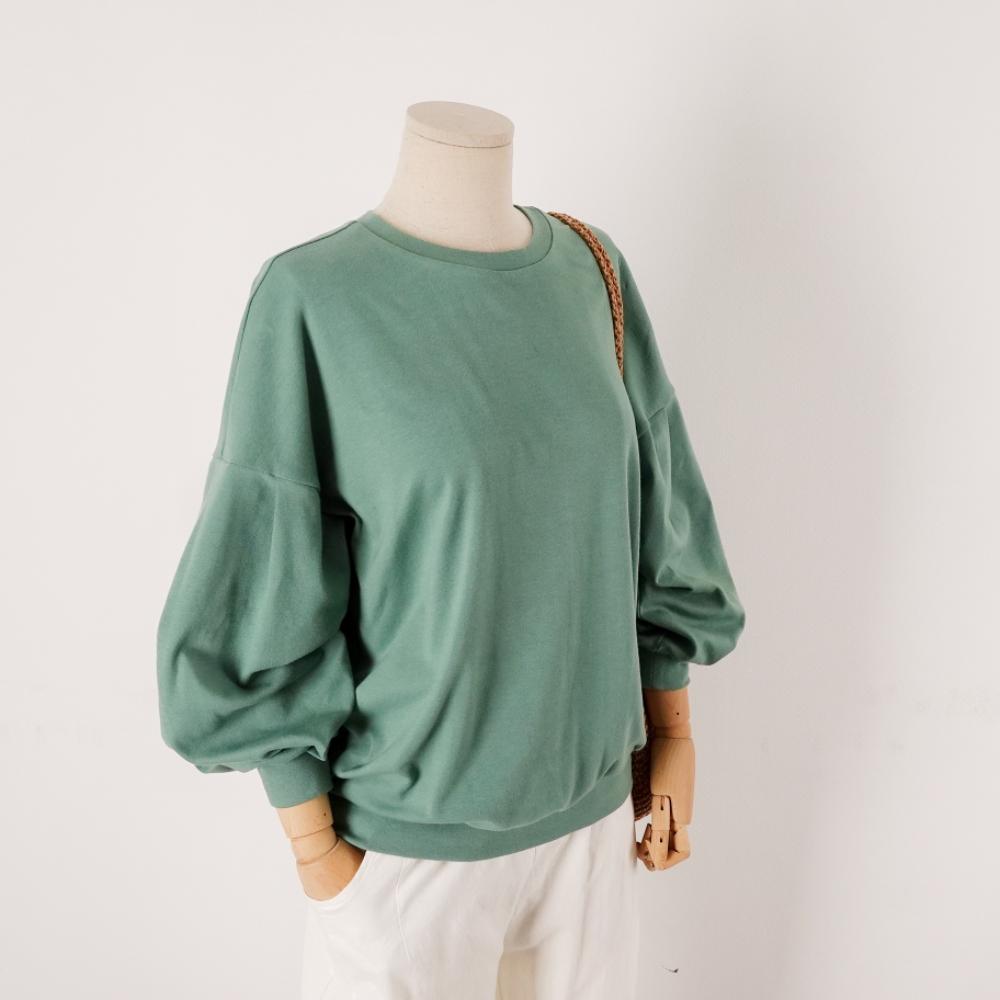 Drop Shoulder Puff Sleeve Tshirts Sewing Pattern for Women