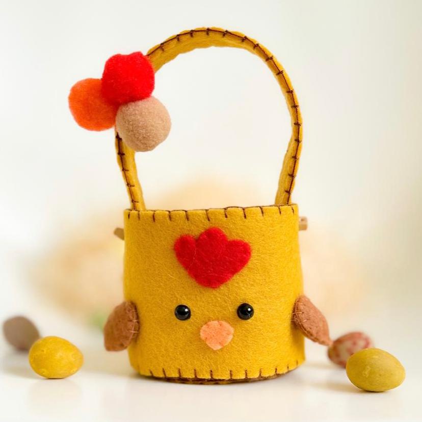 DIY Felt Easter chicken basket PDF Pattern