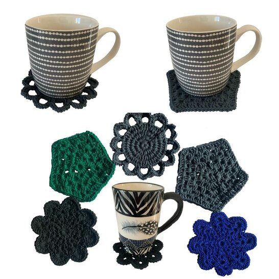 Flower and Hexagon crochet coaster PDF pattern