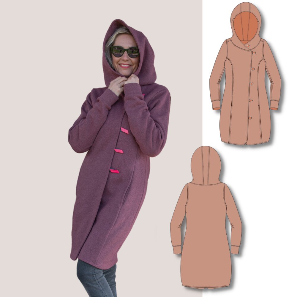 Coatigan Darina Sewing pattern (A4,A0,projector)+manual