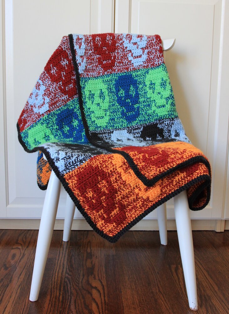 Crochet Skull Blanket Pattern (Reversible Crochet Skull Blanket)