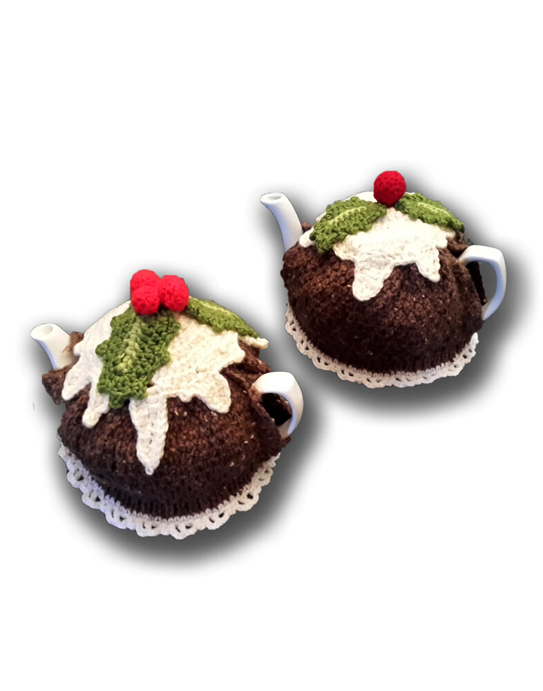 Christmas Pudding Tea Cosy with Custard