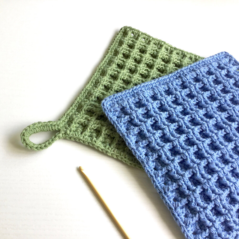 Waffle Stitch Dishcloth Crochet Pattern