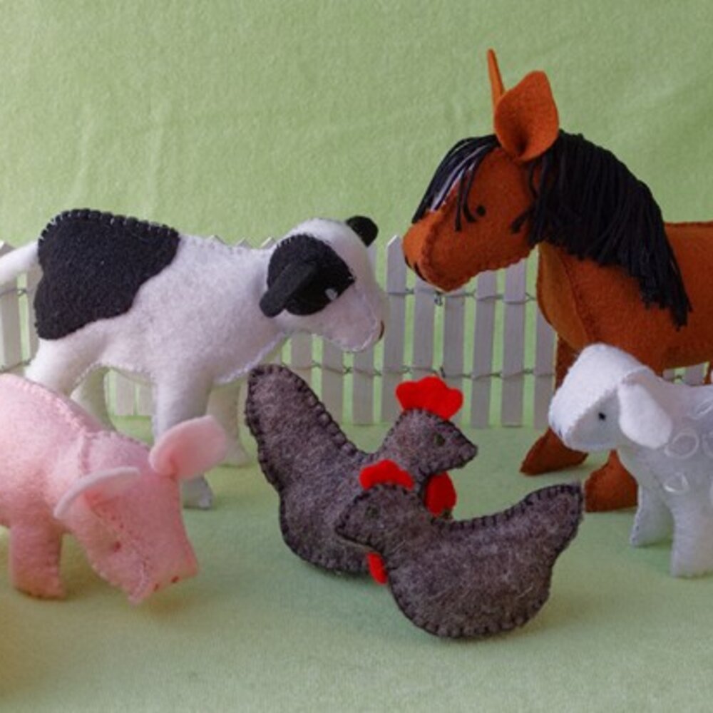 Felt Farm Animal Set, Patterns and Instructions