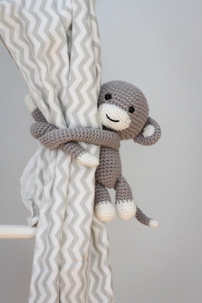 Cheeky monkey curtain tie back