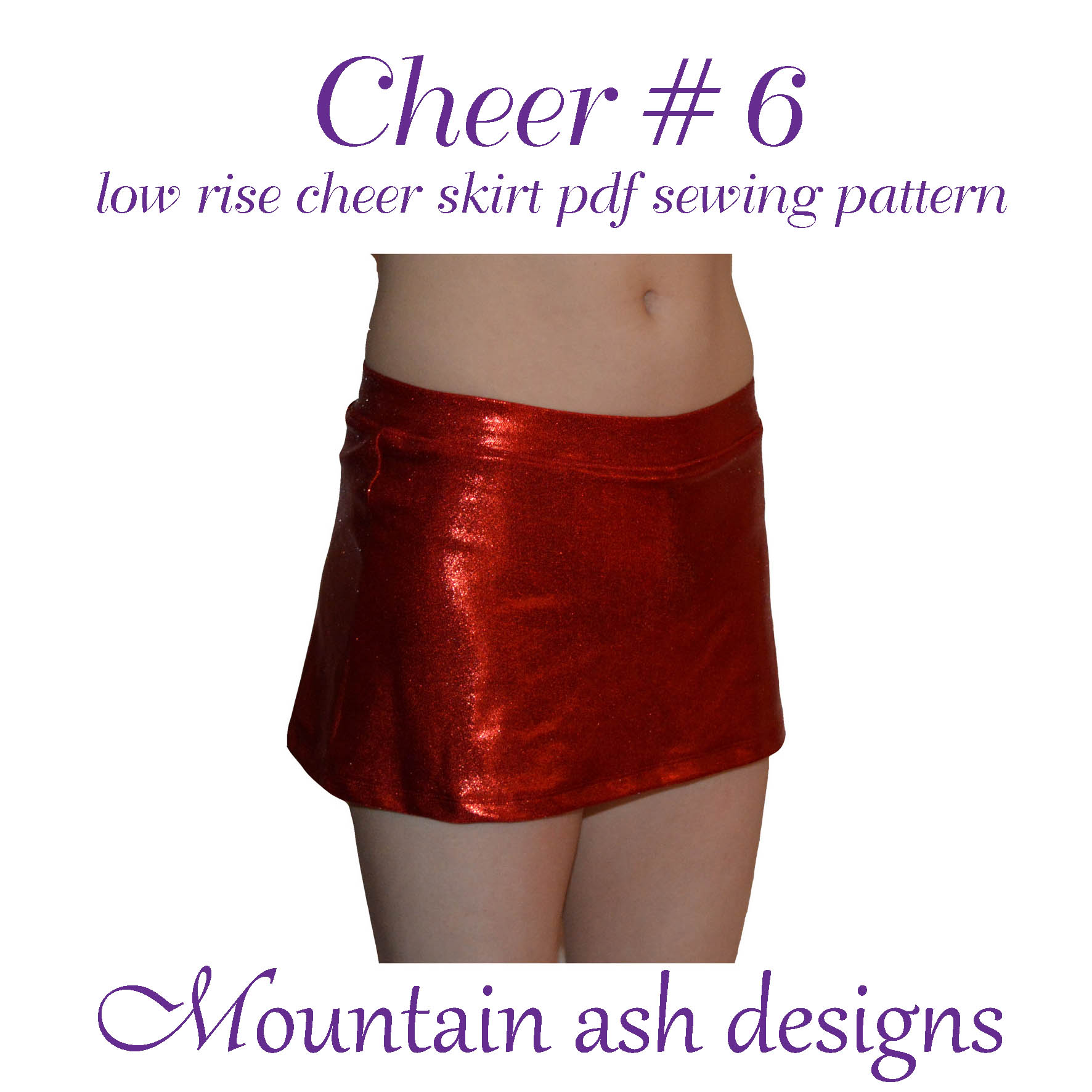 Cheer 6 Low Rise Cheerleading Skirt Sewing Pattern in Girls Sizes 214