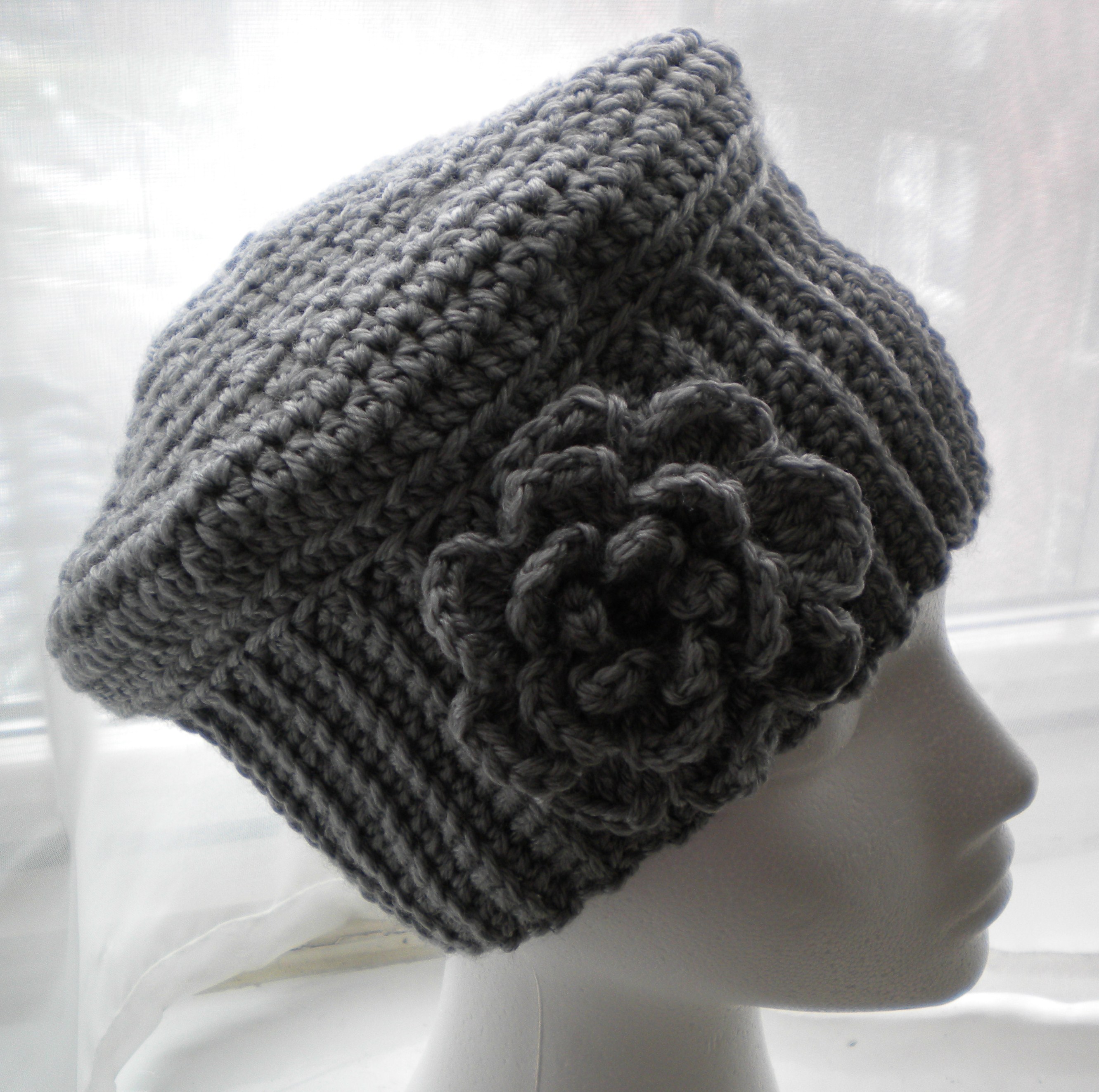 Cloche Hat with Flower Crochet Pattern