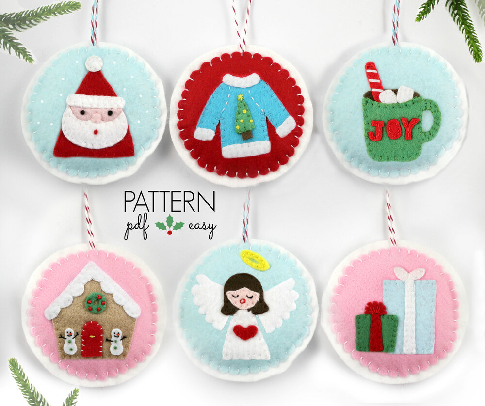 PDF Pattern Christmas Tree Ornament Felt Pattern