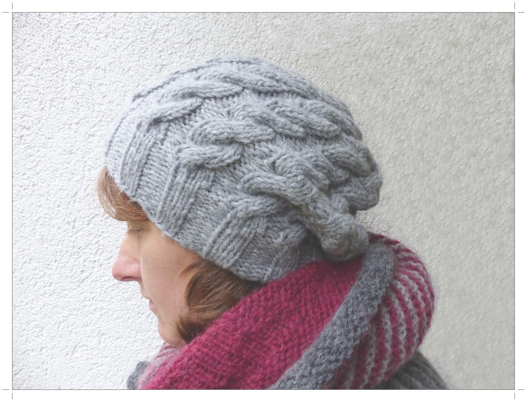 StrickBeanie mit Zopfmuster, Strickanleitung