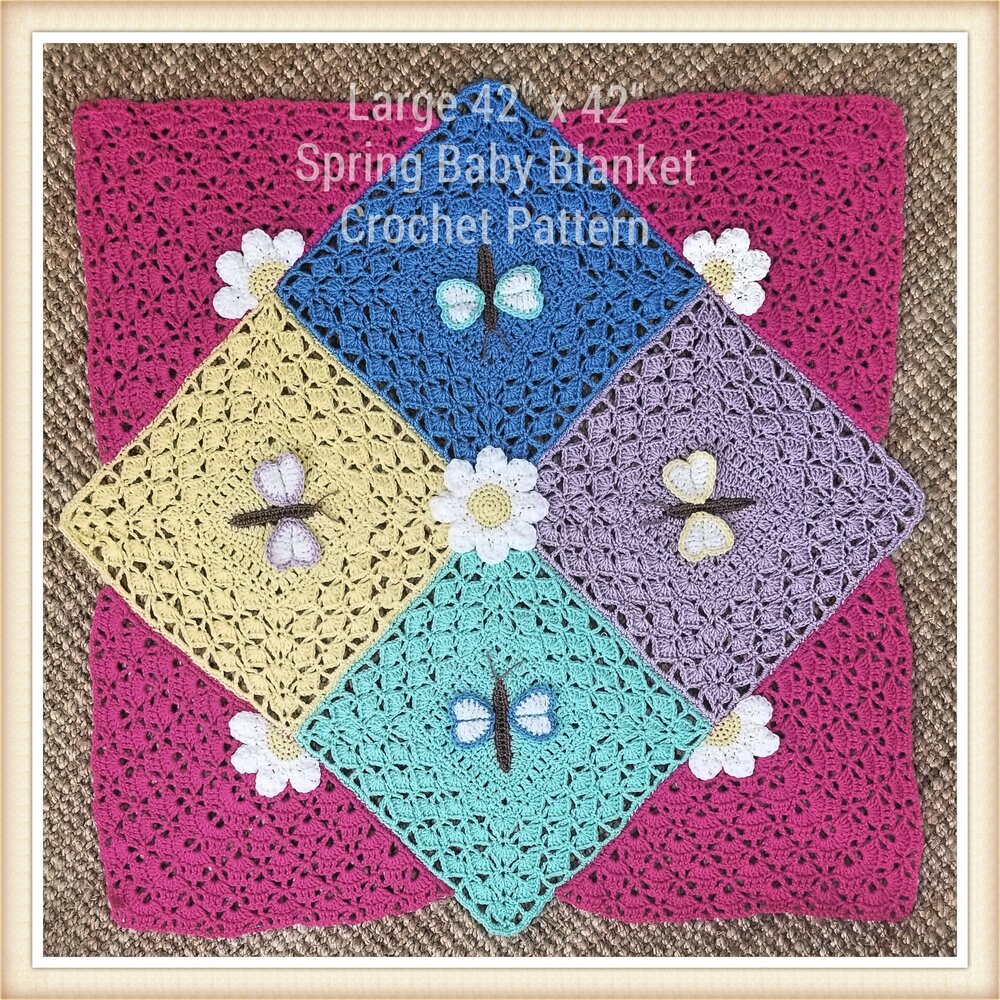 Spring Dragonfly Baby Blanket Crochet Pattern