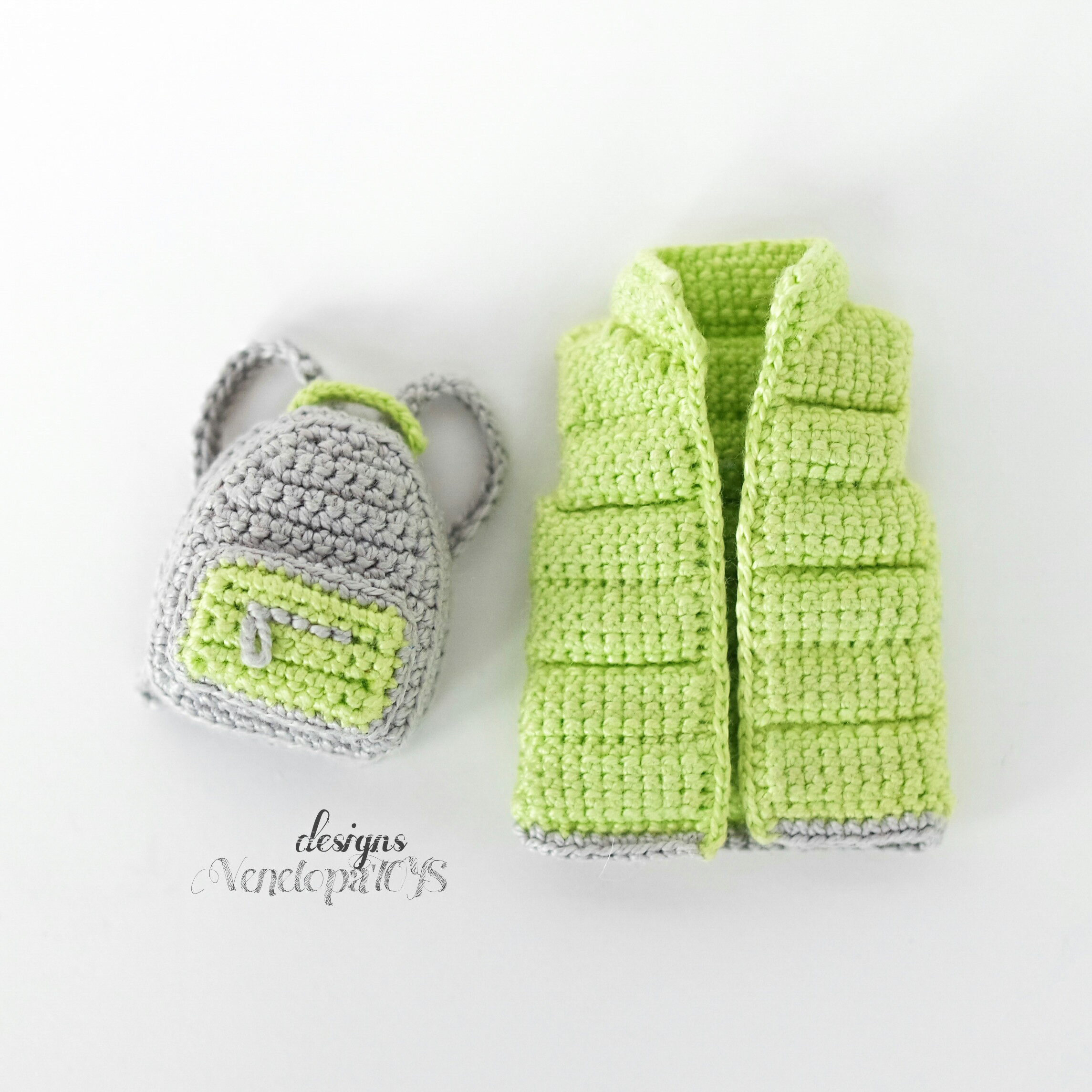 Crochet Vest and backpack for Doll Amigurumi Pattern