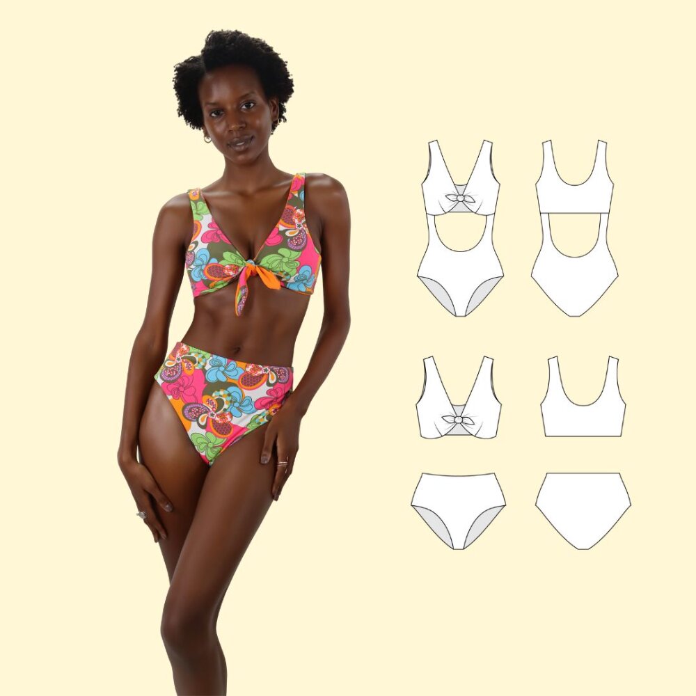 Gabriela Reversible One Piece and Bikini PDF Pattern