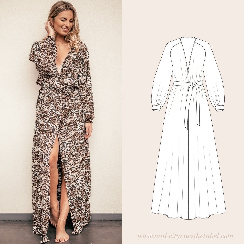 Long Robe / Dressing Gown pdf sewing pattern