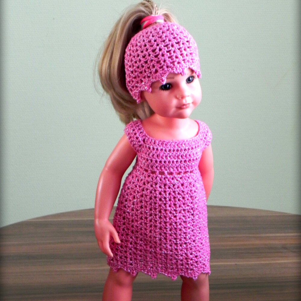Doll outfit Glamour Crochet pattern 18inch doll