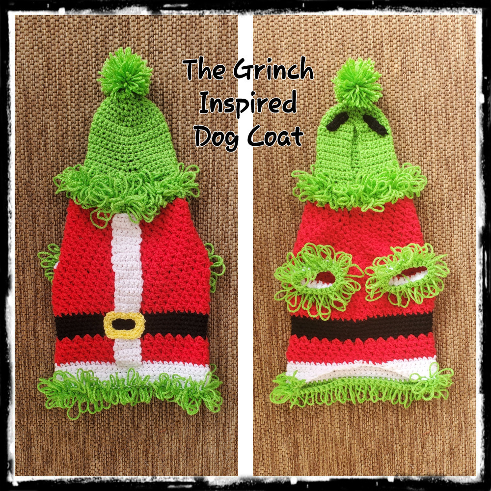 Grinch Inspired Hooded Dog Sweater