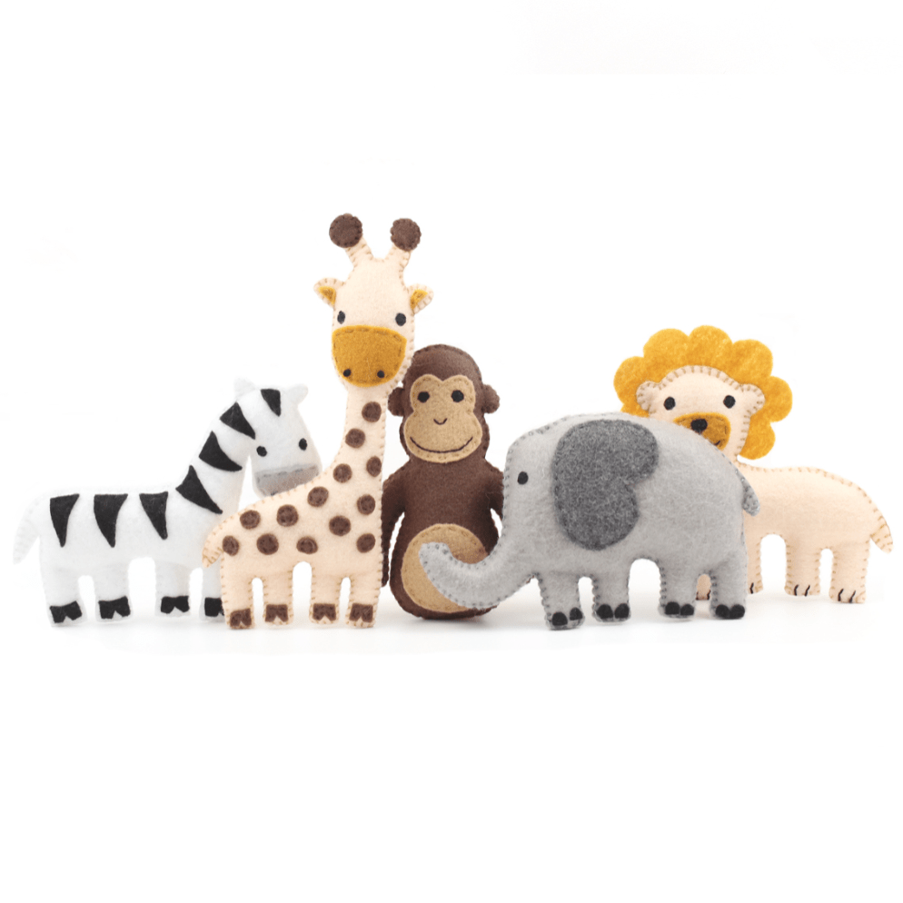 Mini Jungle Animal Felt Hand Sewing Patterns