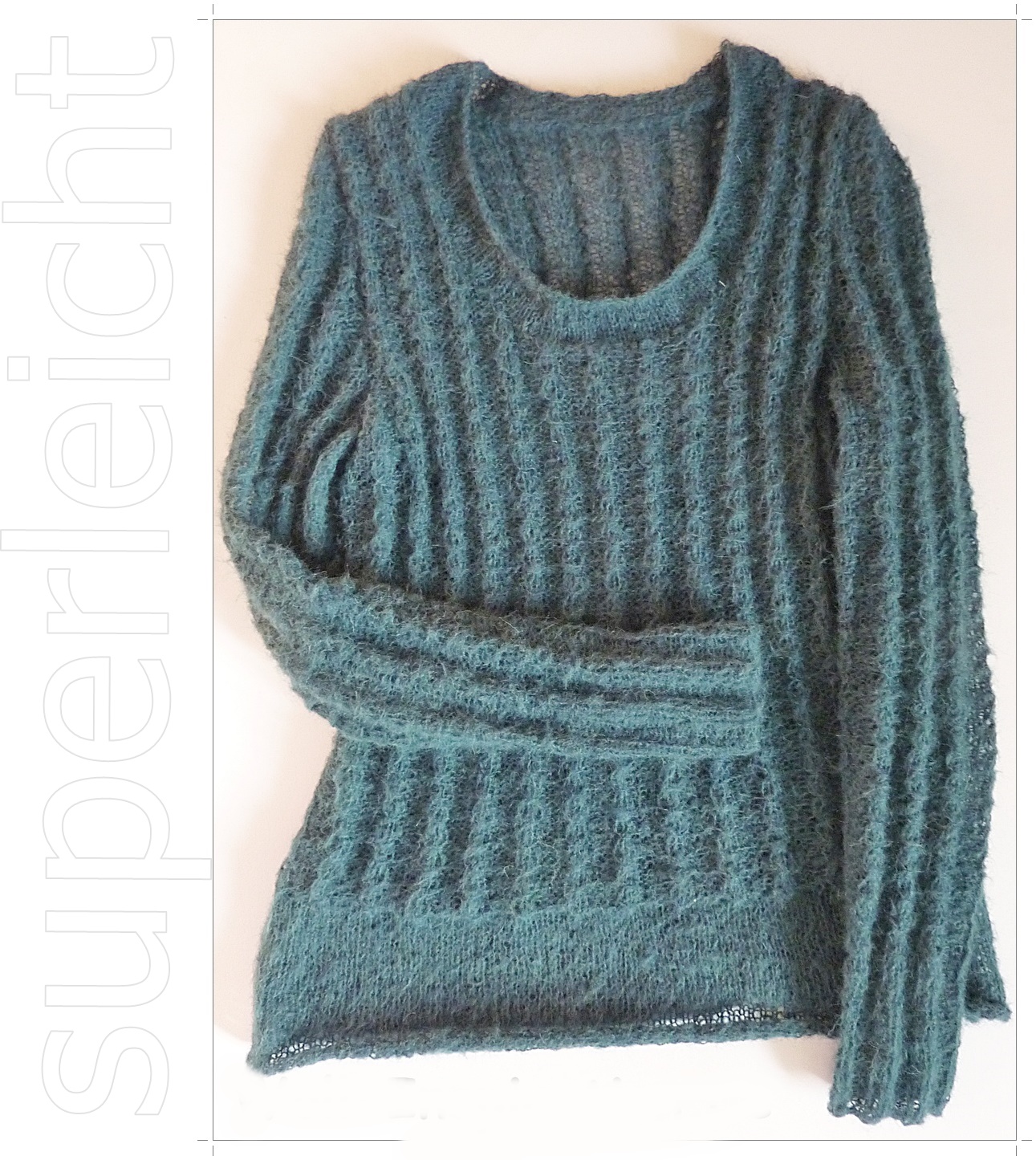 Strickanleitung, Pullover mit falschem Zopfmuster