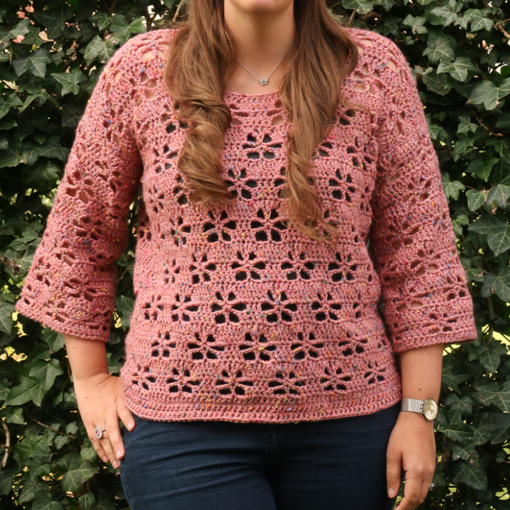 Flower Lace Crochet Sweater Pattern
