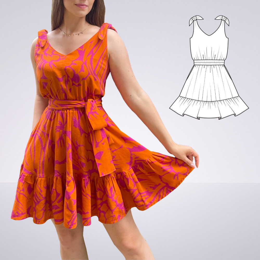 Riley skater dress sewing pattern, size 3446 EU