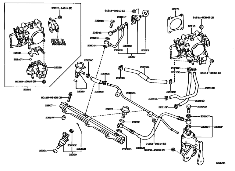 Fuel Injection System for 1988 - 1990 Toyota CAMRY/ VISTA/ AURION SV21