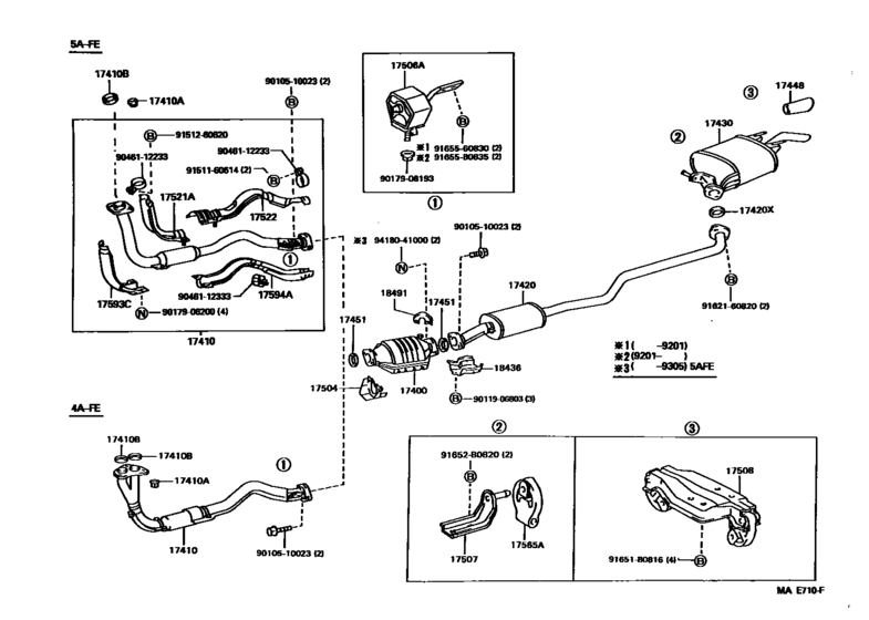 Exhaust Pipe for 1991 1995 Toyota COROLLA AE100 General sales