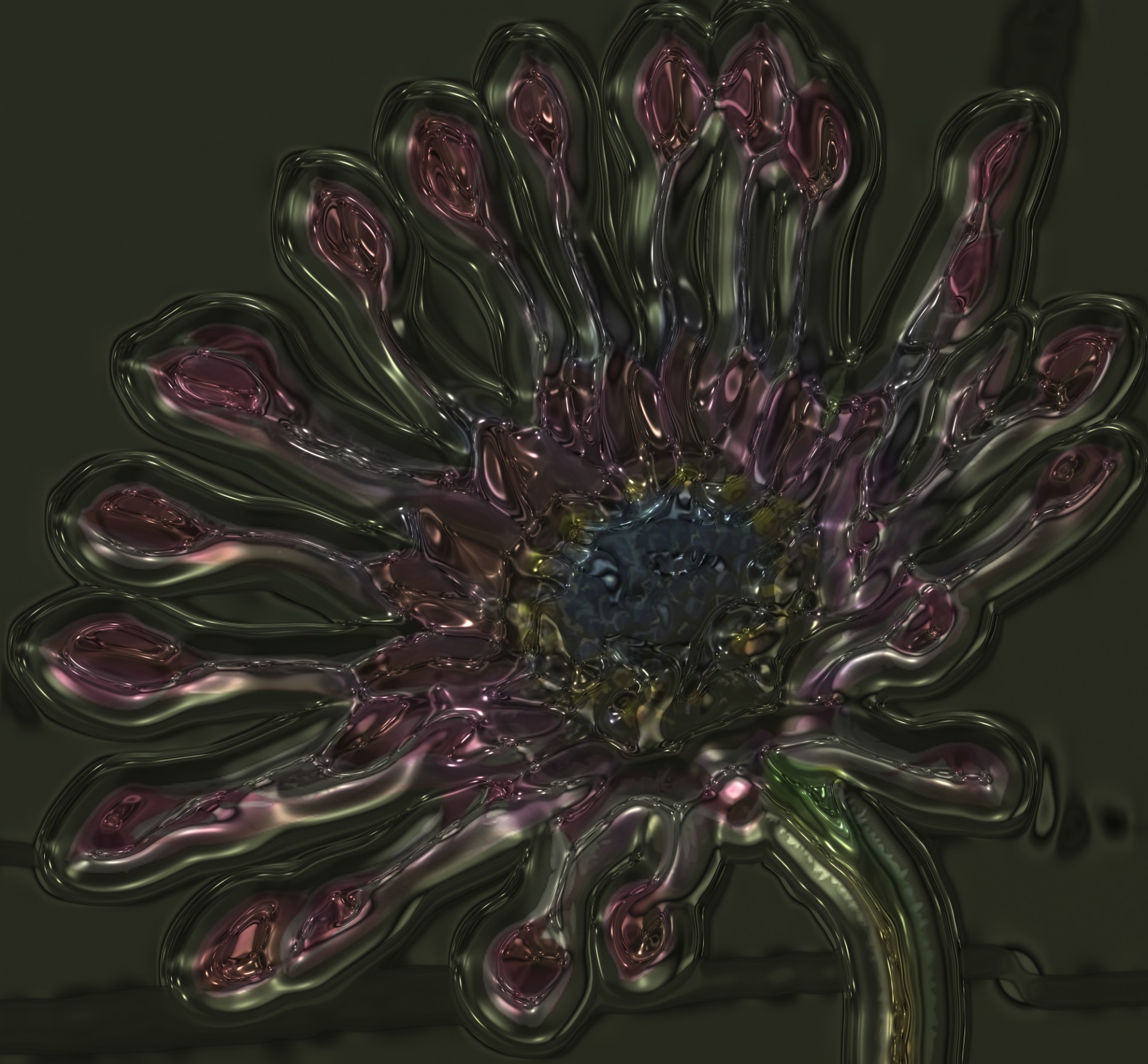 Black,daisy,flower,metal,shiny free image from