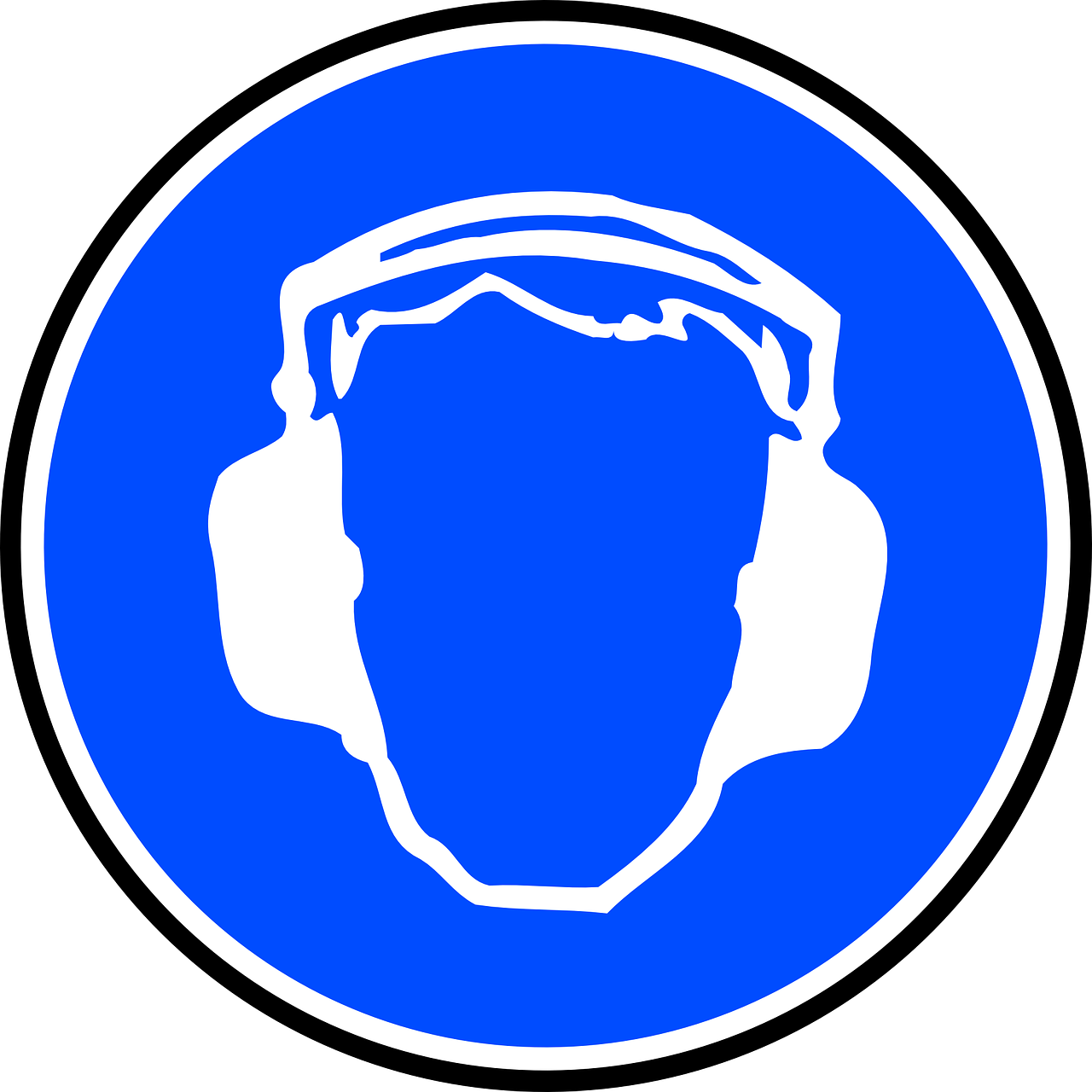 Ear,protection,mandatory,blue,safety free image from