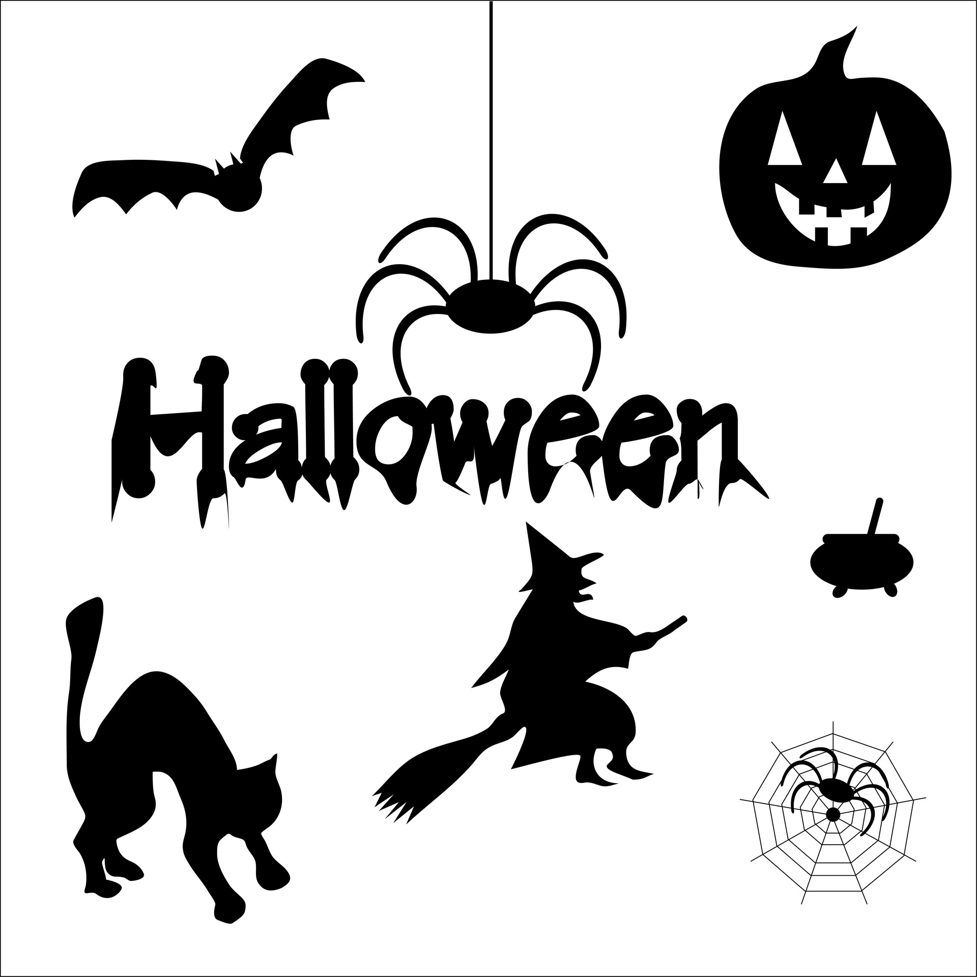 Halloween,art,symbols,elements,illustration free image from