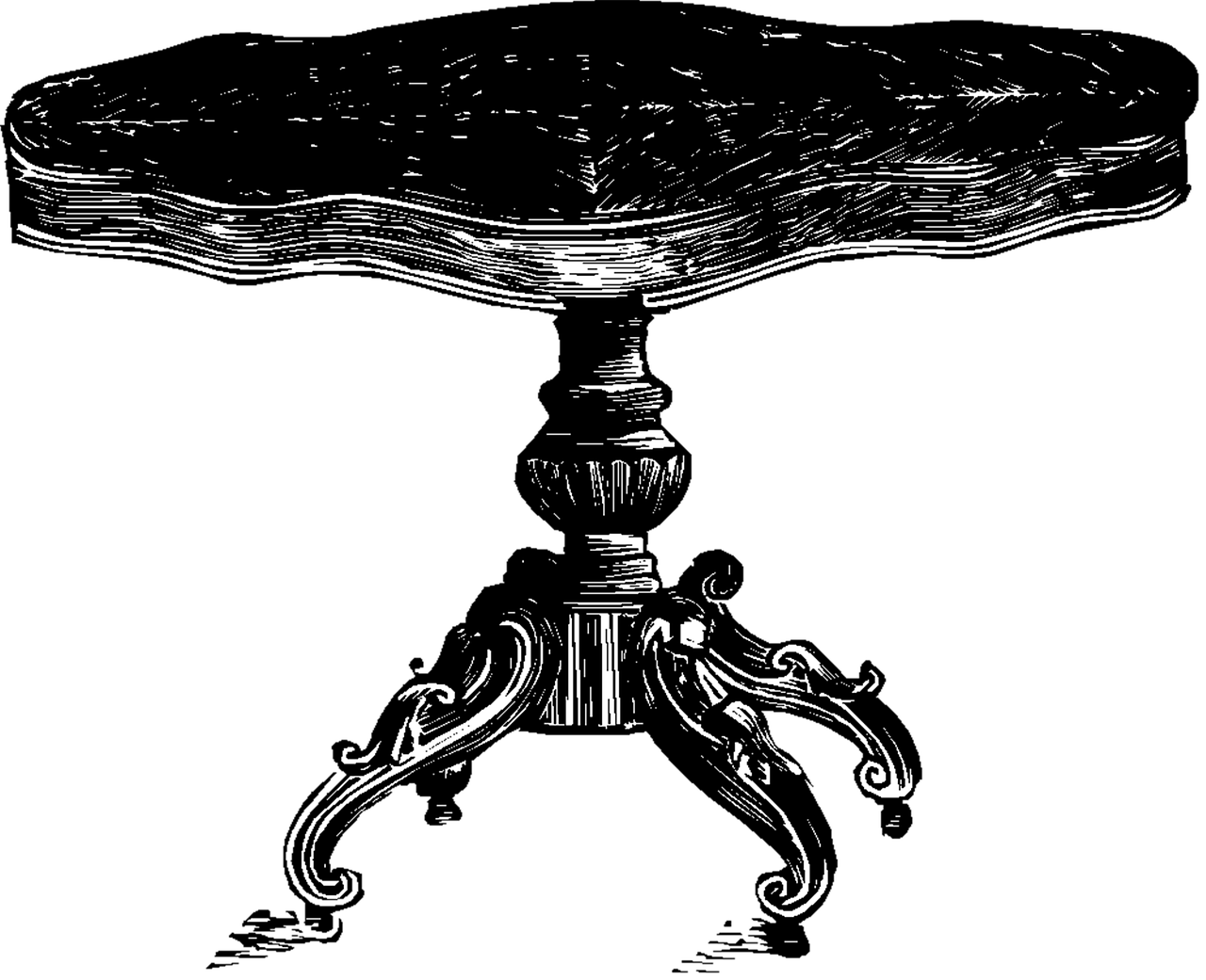Table,vintage,furniture,clip art,old free image from