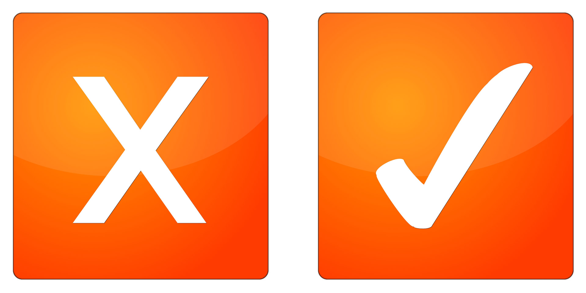 Tick,button,x,orange,buttons free image from